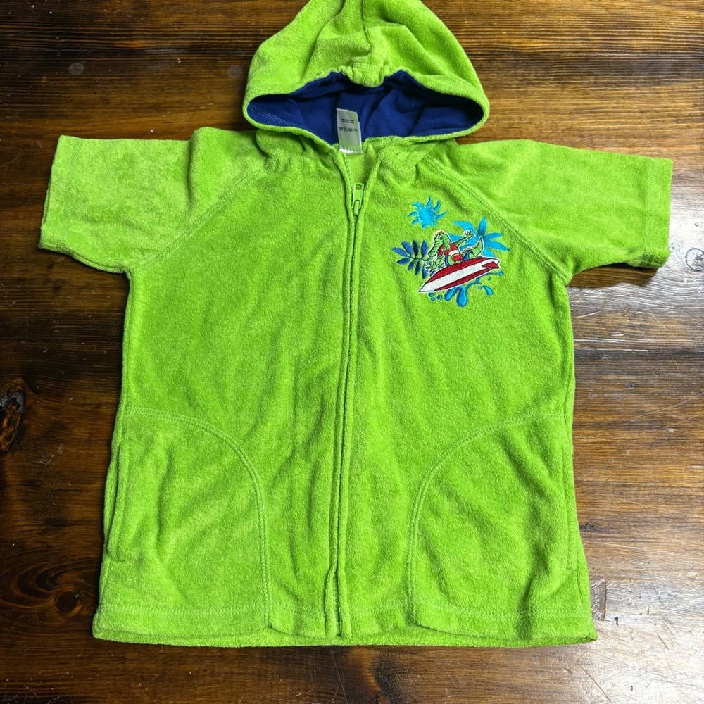 Little Tike Green‎ Alligator Hooded Swim Coverup Size 3